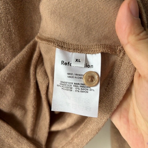 Reformation crop cardigan camel Sz XL - Picture 6 of 6